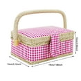 thumbnail image 2 of 1pc Sewing Package Wooden Beginner Sew Removable Tray Pincushion For Craft Mending Storage Package Thread Portable Fabric Wooden Storage Home Desktop Makeup Bag Retro Package, 2 of 3