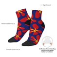 thumbnail image 6 of Naloa Red Floral Ankle Socks for Women Non Slip Socks No Show Socks Classic Low Cut Casual Socks Casual Socks, 6 of 7