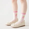 thumbnail image 7 of Girls Cotton Thin Mesh Crew Socks, Kids Floral Flower Cute Summer Socks, 5 Pairs, 3~12Years, 7 of 7