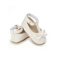 thumbnail image 4 of Franhais Newborn Anti-slip Shoes, Baby Girls Hollow-out Solid Color First Walking Shoes with Bow, 4 of 8