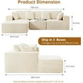 thumbnail image 4 of OUTGOODS 108" L-Shape Cloud Sectional, Modular Corduroy Sofa, Right-Facing, Beige, 4 of 8