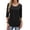 Black, variant on Zeagoo 3/4 Sleeve Tunic Top for Women Scoop Neck Pleated Flowy Henley Shirts Casual Babydoll Blouse Tops