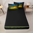 thumbnail image 3 of catabedysis Cartoon Camping Zipper Full Size Comforter Sets with Fitted Sheet and 2 Pillowcases,Starry Tent Print Zipper Bedding Set For Boys,Multicolor,Black Reversible,4 Pieces, 3 of 7