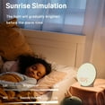 thumbnail image 3 of Wake Up Light Sunrise Alarm Clock for Kids, Heavy Sleepers, Bedroom, Full Screen with Sunrise/Sunset Simulation, Dual Alarms, FM Radio, 15 Colorful Nihgt Lights, Natural Sounds, Wood Grain, 3 of 13