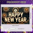 thumbnail image 2 of Golden Fireworks Happy New Year Banner Clock Design New Year Display City Lighted Letters Holiday Backdrop for New Year Party Eve Celebration Indoor Decoration, 2 of 9