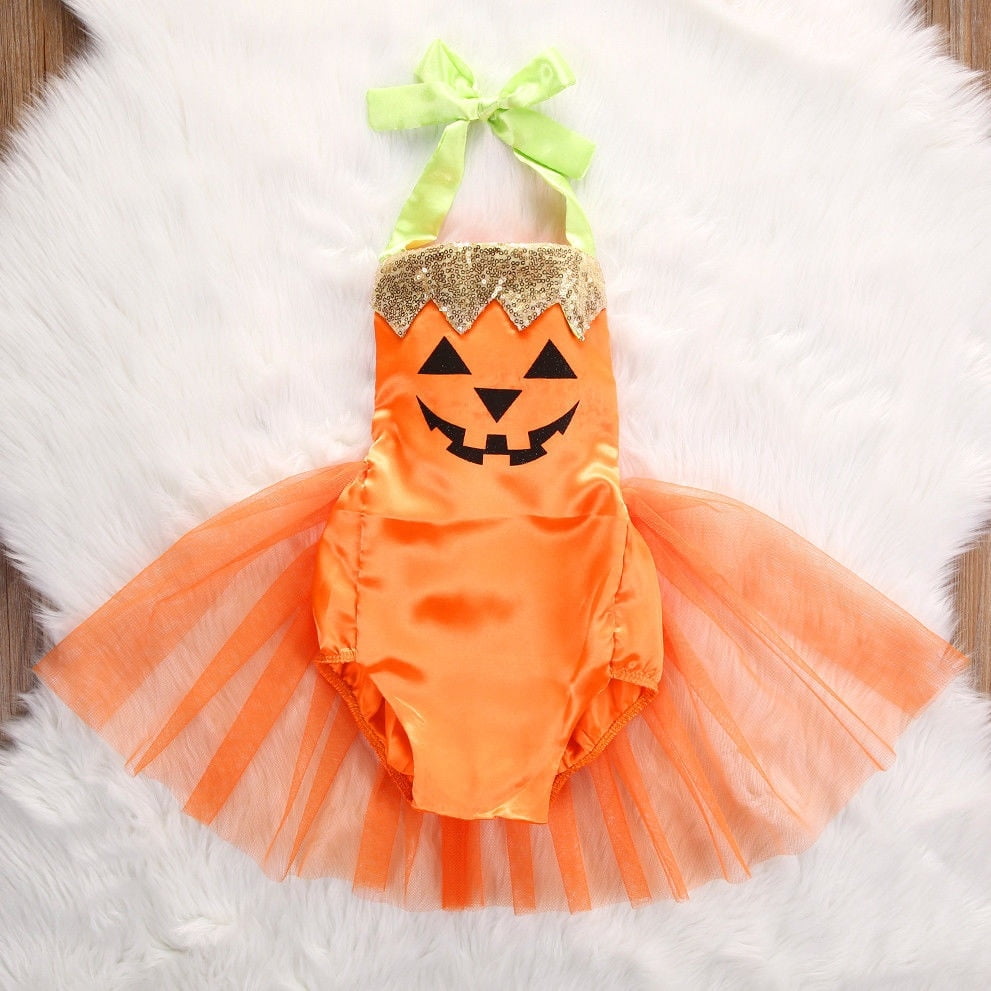 orange color dress for baby girl
