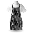 thumbnail image 4 of Black and White Apron, Barcode Pattern Abstraction Vertical Stripes in Grayscale Colors, Unisex Kitchen Bib with Adjustable Neck for Cooking Gardening, Adult Size, Black Grey White, by Ambesonne, 4 of 4