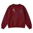 thumbnail image 4 of DHFJKG Halloween Sweatshirt Womens Funny Skeleton Sweatshirt Relaxed Fit Spooky Crewneck Pullover Tops, 4 of 4