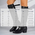 thumbnail image 3 of Viluyesy Womens Knee High Boots Chunky Block Heel Buckle Strap Faux Leather Comfortable Walking Shoes Black Size 9.5, 3 of 9