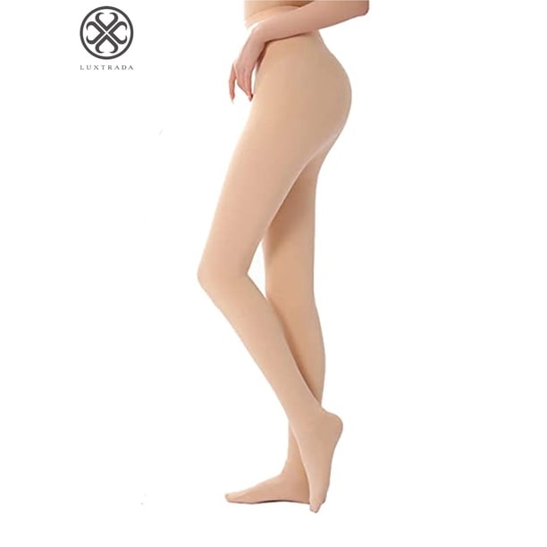 Luxtrada - Medias térmicas de invierno de talla grande para mujer, forradas en polar, cálidas, opacas, de cintura alta, gruesas y elásticas, 1/2 unidad