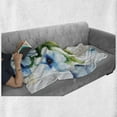 thumbnail image 6 of Art Soft Flannel Fleece Throw Blanket, Summer Flowers Essence Growth Fragrance Petals Watercolor Bouquet, Cozy Plush for Indoor and Outdoor Use, 70" x 90", Blue Forest Green, by Ambesonne, 6 of 6