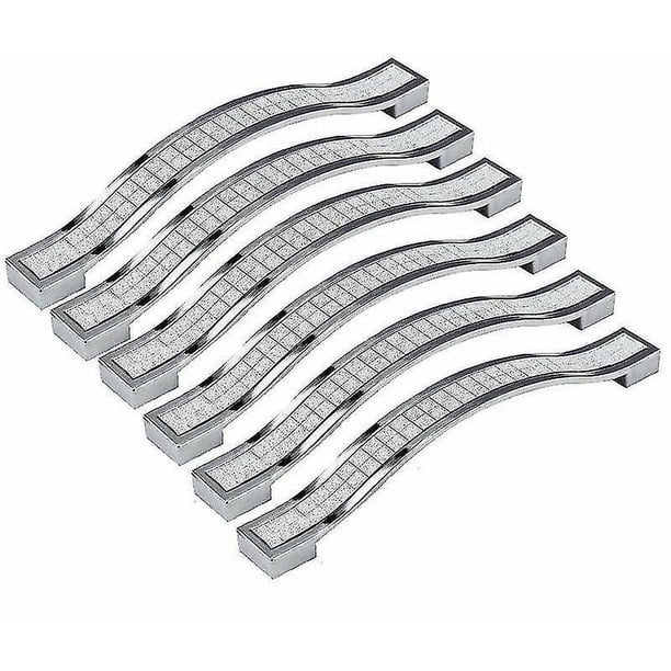 Pomo para puerta de rata de 6x 160mm, pomo para armario, Compatible con armario, contenedor, armario, plateado