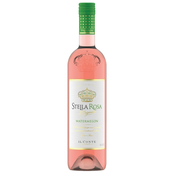 Stella Rosa Watermelon Semi-Sweet Moscato Rose Wine, 750ml Glass Bottle, Piedmont, Italy