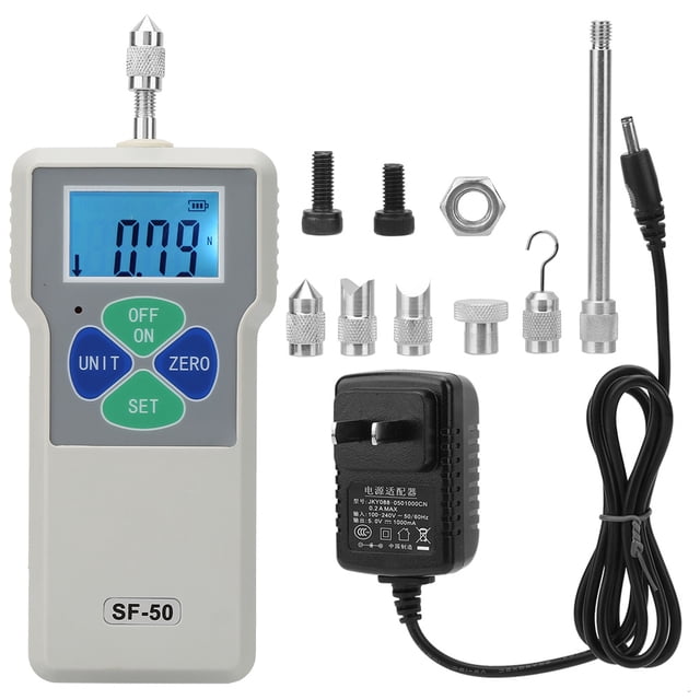 SF-50 Medidor de fuerza digital portátil de empuje y tracción Medidor de fuerza 50N/5 kg/11 lb 100-240 V (enchufe de EE. UU.)