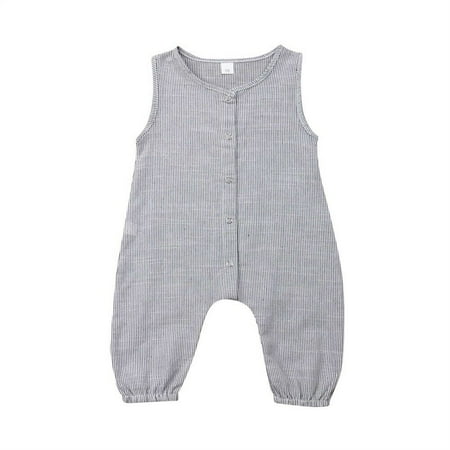 

Suefunskry Newborn Baby Cotton Linen Jumpsuit Romper Outfits Bodysuit