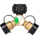 thumbnail image 1 of Propane Splitter, 2 Way Propane Tank Y Splitter Adapter With Gauge, Lp Gas Adapter Tee Grill Connect, 1 of 5