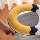 thumbnail image 5 of Funda de asiento de inodoro bordada modelo con cremallera | Poliéster lavable suave | Azul | 43x37cm | Cojín Four Seasons cómodo e higiénico | Fácil de instalar, duradero, se adapta a la mayoría de, 5 of 6