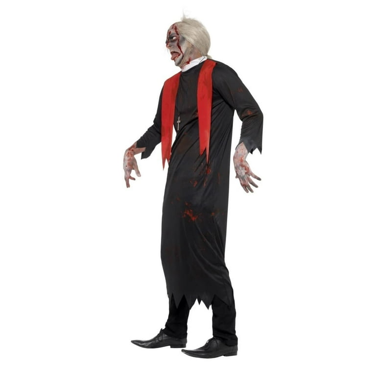 Zombie High Priest Mens Costume Black Red Zombie High Priest Mens Costume Black Red