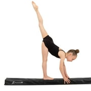 ProsourceFit Gymnastics Balance Beam, 9ft Long Folding Floor Beam, Black