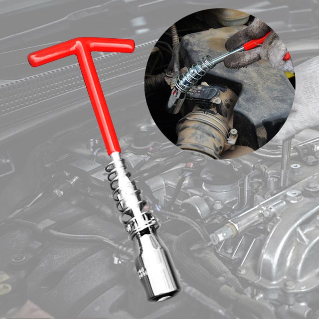 Llave de tubo para bujías, herramienta profesional para desmontar e instalar bujías, mantenimiento de vehículos pequeños y motocicletas. , Zócalo De Zócalo de 21 cm
