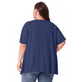thumbnail image 3 of PINKSIR Women's Plus Size Short Sleeve Cardigan Lightweight Breathable Summer Open Front with Pockets Navy Blue 2X, 3 of 8