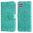 thumbnail image 2 of Flip Case for Galaxy A22 5G, Sunflower Embossed Premium PU Leather Card Slots Folio Wallet Case Shockproof Protective Magnetic Cover Compatible with Samsung Galaxy A22 5G 6.6 inch - Green, 2 of 12