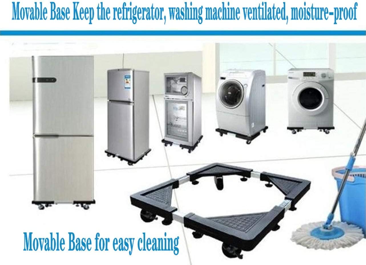 Movable Base Size Adjustable Washing Machine Base for Dryer Refrigerator Telescopic Furniture Dolly Roller with Swivel Locking Casters (4 Wheels) 16-26