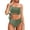 Green, variant on Womens One-Shoulder Bikinis Set Two Pieces Swimsuits Leopard Print Bathing Suits