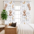 thumbnail image 2 of Watercolor Cartoon Bear Window Curtains Moon Cloud And Stars For Baby Room Bedroom Nursery Home Decorations With Rod Pocket Polyester Fabric Machine Washable 53"W x 84"L (Pack of 2), 2 of 6