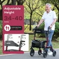thumbnail image 5 of COSYWILL Rollator Walkers with Seat for Seniors, Foldable 10" Big Wheels All Terrain Rolling Walker,Adjustable Handles, Mobility Walker for Seniors,Dark Red, 5 of 9
