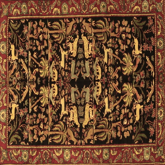 Ahgly Company Indoor Square Animal Brown Traditional Area Rugs, 7' Square