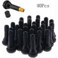 thumbnail image 1 of 40 piezas de tapa de válvula de neumático sin cámara para coche, válvulas de neumático TR413, juego de vástago de válvula de neumático de goma, negro, 1 of 5