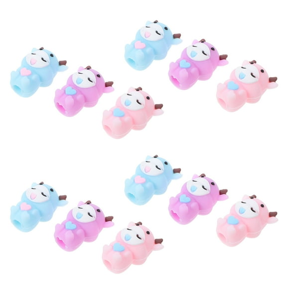 WORGEOUS 12pcs Cartoon Pencil Caps Silicone Pencil Protectors Pencil Tip Caps Pencil Extender Pencil Cover Pencil Tip Protector Pencil Topper
