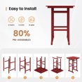 thumbnail image 4 of LOYALICE 3PC Wider-Size Outdoor Bar Stools, Oversize Tall Adirondack Chiar, Plastic Balcony Chair Set, Patio Furniture Set, Dark Red, 4 of 9