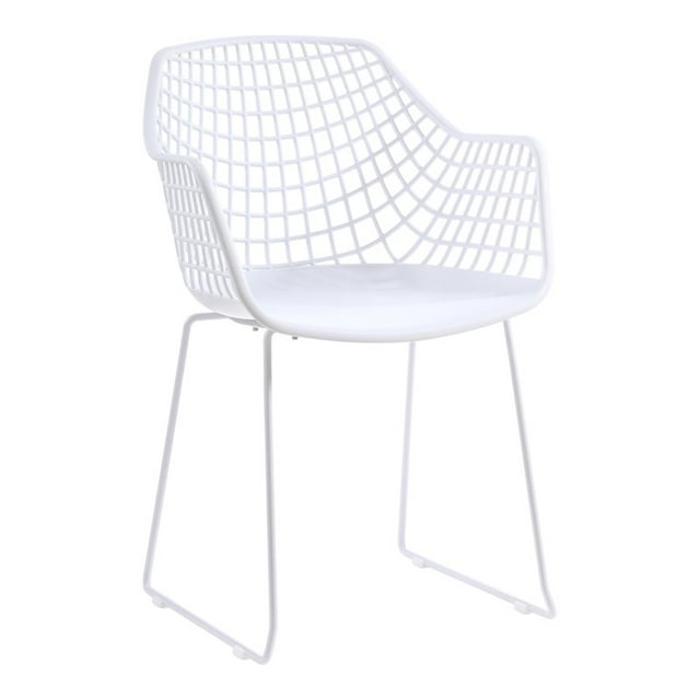 Moe's Home Collection Honolulu Chair, Contemporary, Outdoor, White, (Set of 2)