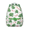 thumbnail image 1 of Cute Cartoon Frog and Mushroom Print Backpack for Student Durable Composite Oxford Cloth, Waterproof Scratch-Resistant, Comfortable Adjustable Straps, Multifunctional for School and Outdoors, 1 of 6