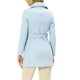 thumbnail image 3 of Inspire Chic Abrigo Trench de Mujer con Cuello Caído, de Un Solo Botón, Largo y con Cinturón, Talla L, Azul Claro, 3 of 7