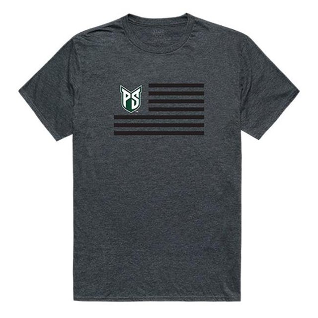 Portland State University Flag T-Shirt, Heather Charcoal 2 - Extra Large