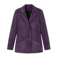 thumbnail image 4 of Warop Faux Suede Blazer for Women Open Front Lapel Long Sleeve Jacket Casual Office Wear Fall Suits with Pockets, 4 of 7