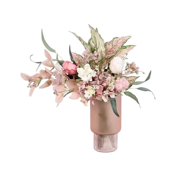 Conjunto de ramo de rosas de hortensia rosa, centros de mesa, fotografía, ramo de mano, accesorios de flores falsas