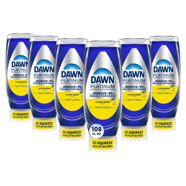 Jabón para platos Dawn Platinum EZ-Squeeze, 532 ml, paquete de 6 unidades