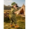 thumbnail image 5 of Miaeowve Toddler Kids Wild One Birthday Outfit One Piece Zookeeper Jumpsuit Button Down Coveralls Army Green 5T, 5 of 7