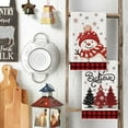 thumbnail image 3 of SM-XLHN Black Red Xmas Tree Snowman Christmas Kitchen Towels Dish Towels, 18x26 Inch Holiday Bird Believe Winter Decoration Hand Towels Set of 2, 3 of 6
