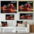 thumbnail image 4 of Designart "Silver Motorcycle Illuminated By Neon Strips" Car/Van Floater Framed Wall Art Living Room, 4 of 5