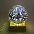 thumbnail image 4 of 3D Starburst Night Light Glass LED Table Lamp Color Changing Decorative USB Charging(firework), 4 of 8