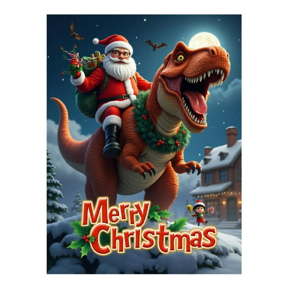 Diamond Art Kit for Adults, Santa Dinosaur Christmas Scene Diamond Painting for Adults Beginners, DIY Diamond Art Painting Kits, 5D Diamond Painting Crafts for Home Decor 12x16 Frameless