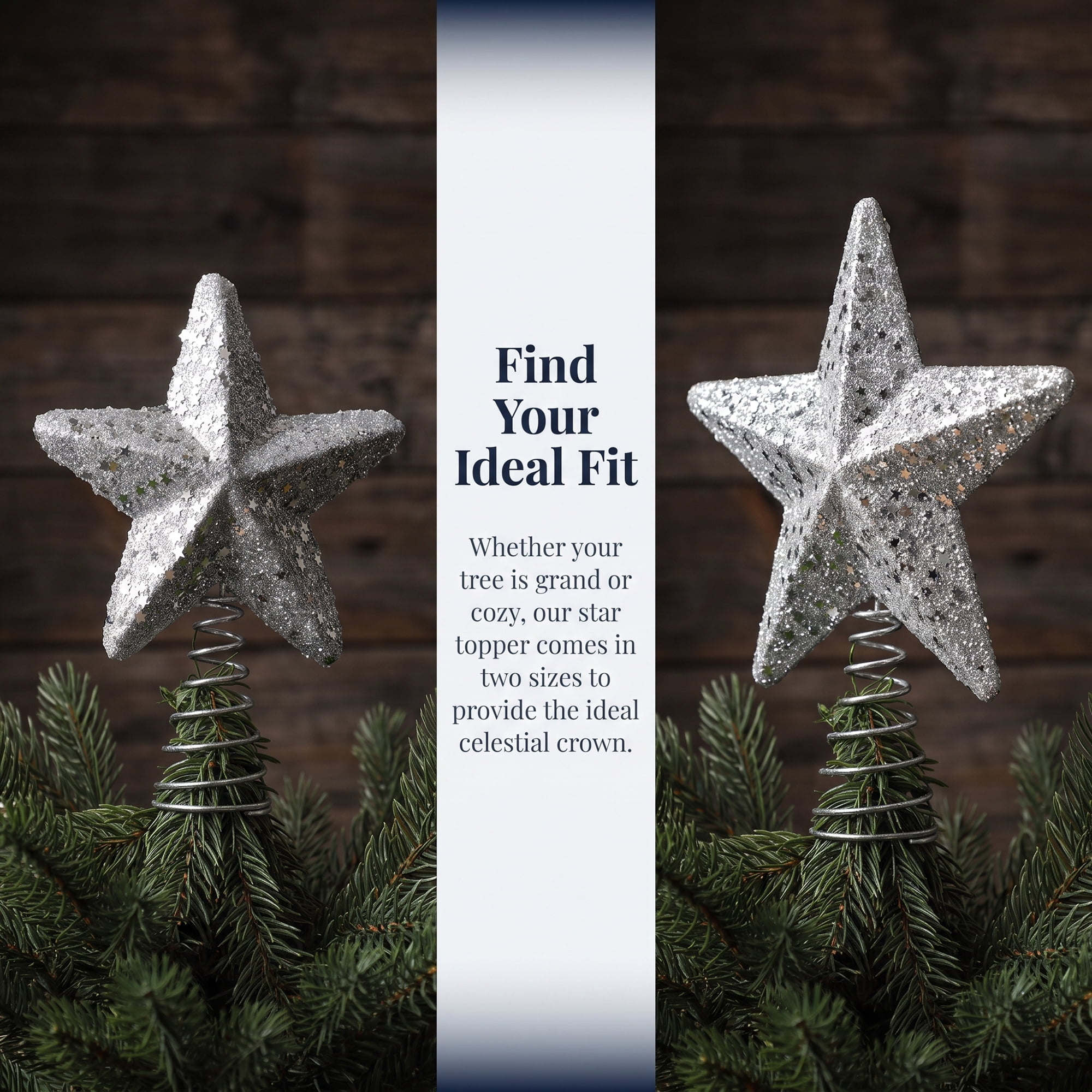 Unique Bargains Openwork Skeletal Starburst Tree Finial with Adjustable Base Silver 7.1"