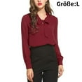 thumbnail image 1 of 1pcs-Camisa de gasa de manga larga con cuello en V-rojo-L, 1 of 5