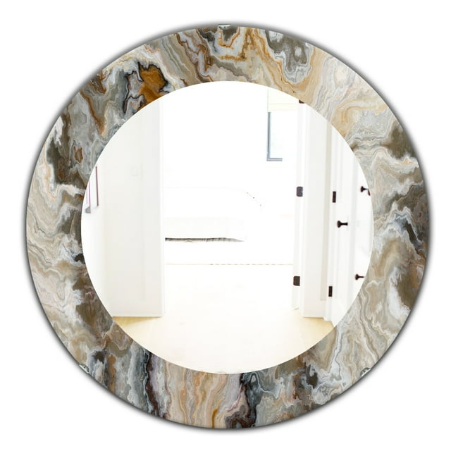 Design Art Designart Inc. Miroir du Milieu du Siècle 'Onyx Detail Composition' - Miroir Mural Ovale Ou Rond - 32x32