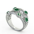 thumbnail image 2 of 2.00 Ct Sparkle Round Cut Emerald Gemstone Natural Diamond Engagement Eternity Band 14K White Gold Size 9.5, 2 of 7